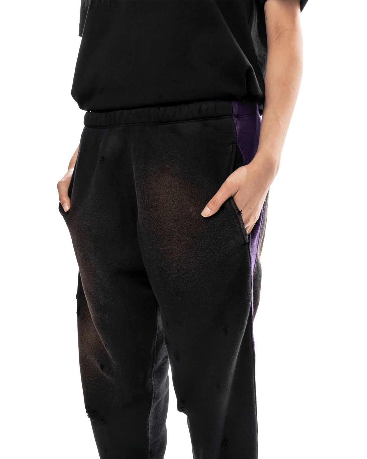 Sweat Pant 2-Tone Cotton French Terry Black - Image 4
