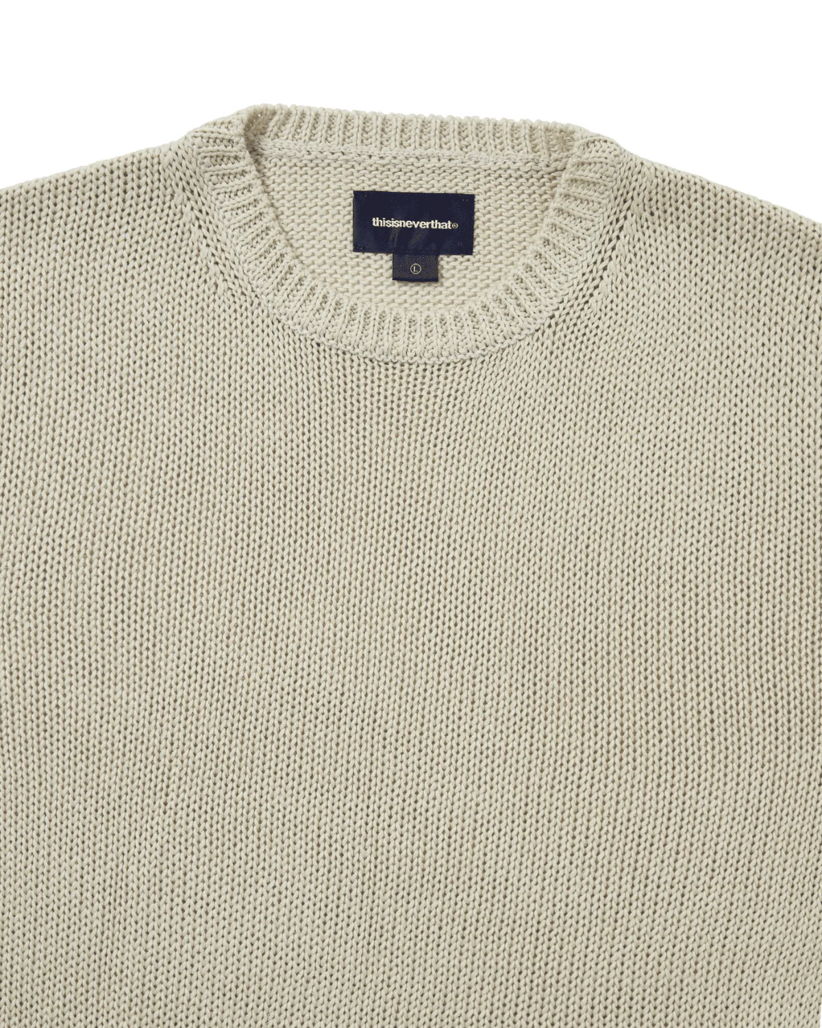 Loose Gauge Knit Crew Dusty Ivory - Image 3